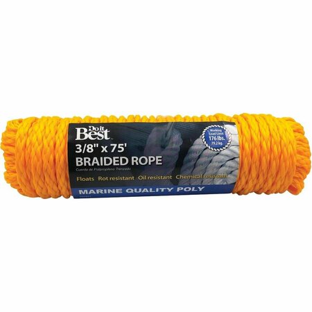 ALL-SOURCE 3/8 In. x 75 Ft. Yellow Braided Polypropylene Packaged Rope 707031